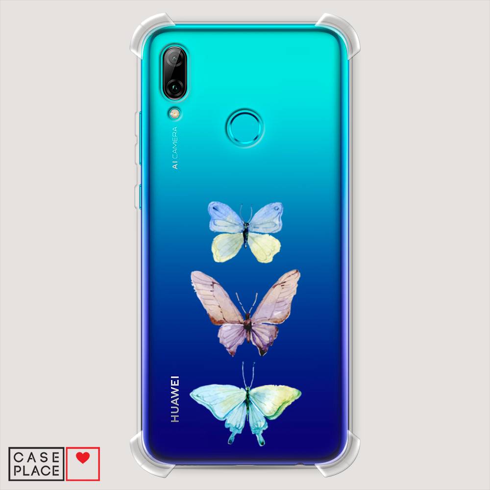 фото Чехол awog "акварельные бабочки" для huawei p smart 2019
