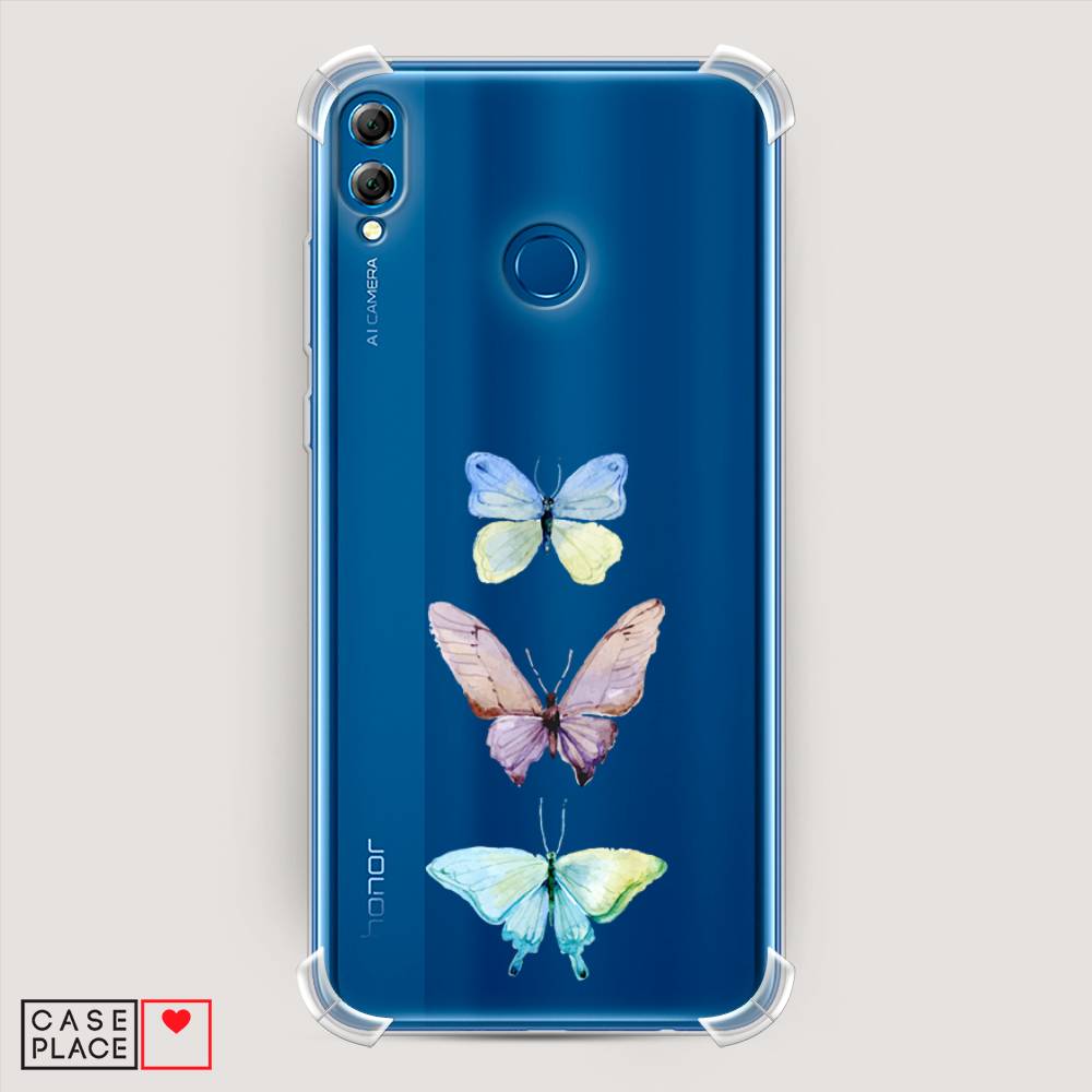 фото Чехол awog "акварельные бабочки" для honor 8x