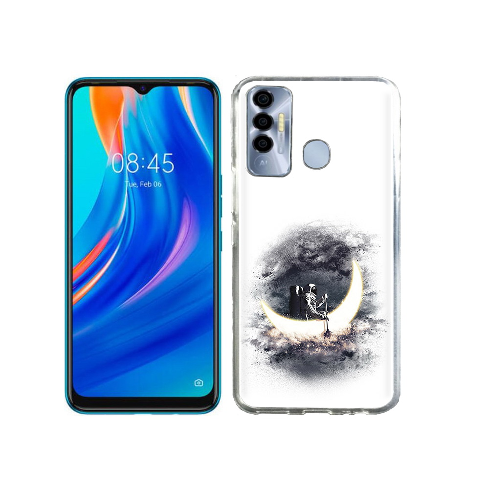 

Чехол MyPads Tocco для Tecno Spark 7P лунный путешественник, Прозрачный, Tocco