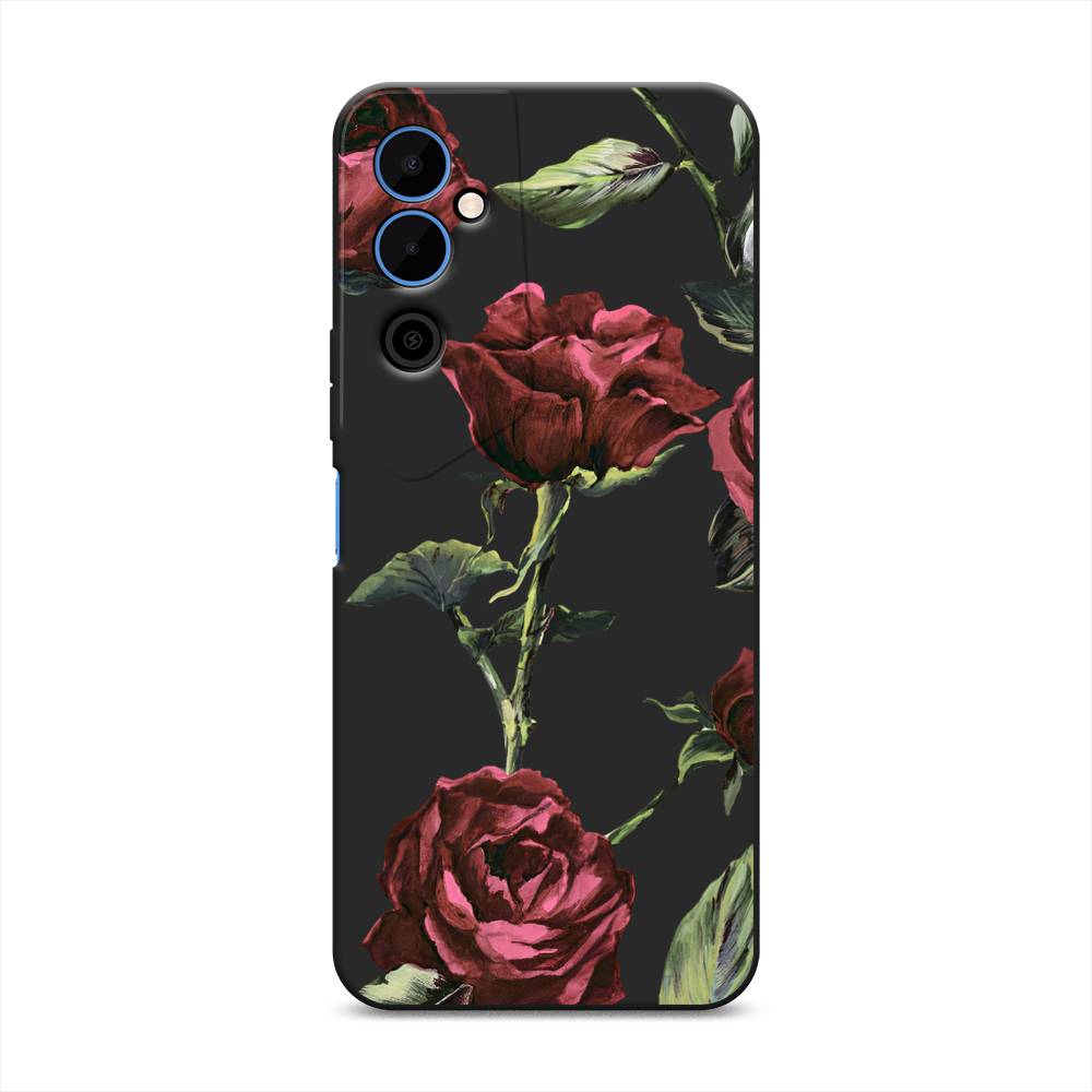

Чехол Awog на Tecno Pova Neo 2 "Бордовые розы фон", Красный, 302452-1