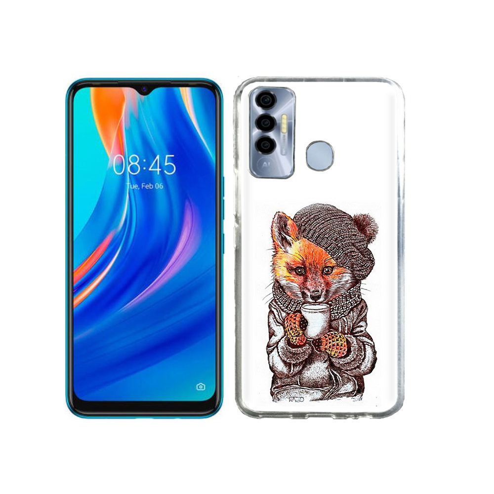 

Чехол MyPads Tocco для Tecno Spark 7P лиса в шапке, Tocco