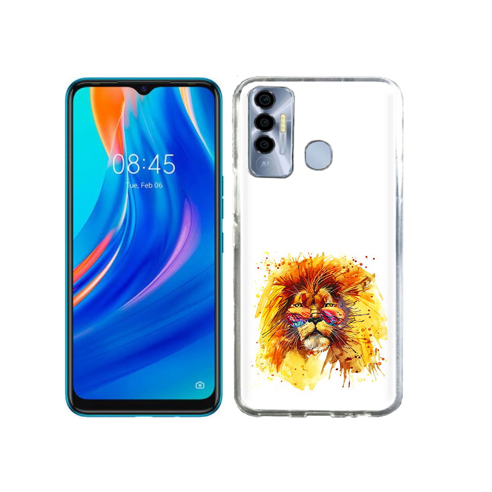 

Чехол MyPads Tocco для Tecno Spark 7P лев в очках, Прозрачный, Tocco