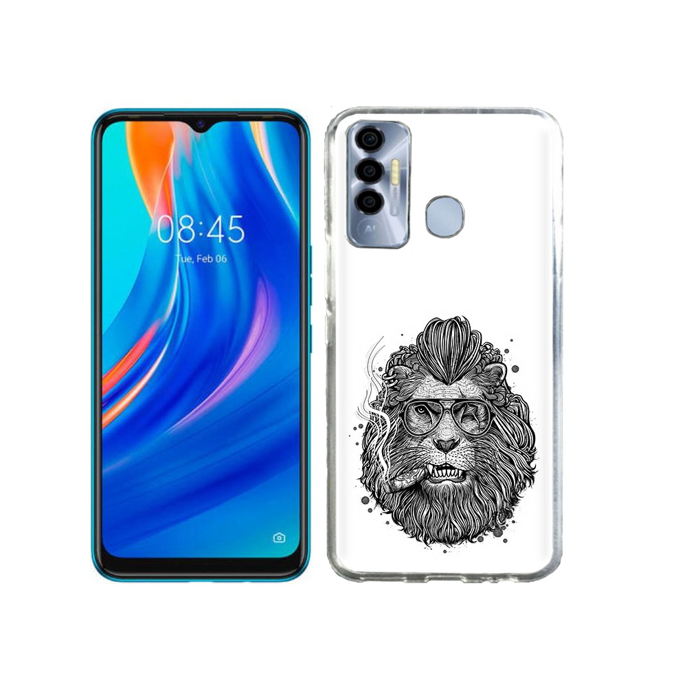 

Чехол MyPads Tocco для Tecno Spark 7P курящий лев, Прозрачный, Tocco