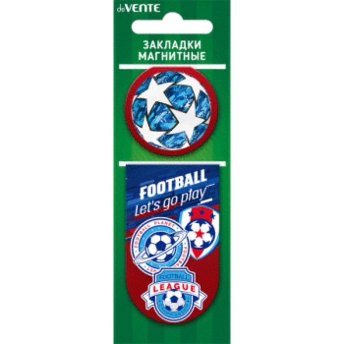 

Закладки магнитные 2 штуки, deVENTE Play Football блистер 8065010, Разноцветный