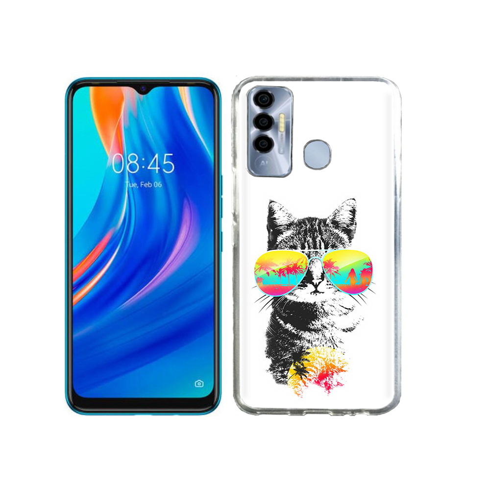 

Чехол MyPads Tocco для Tecno Spark 7P крутой кот, Прозрачный, Tocco
