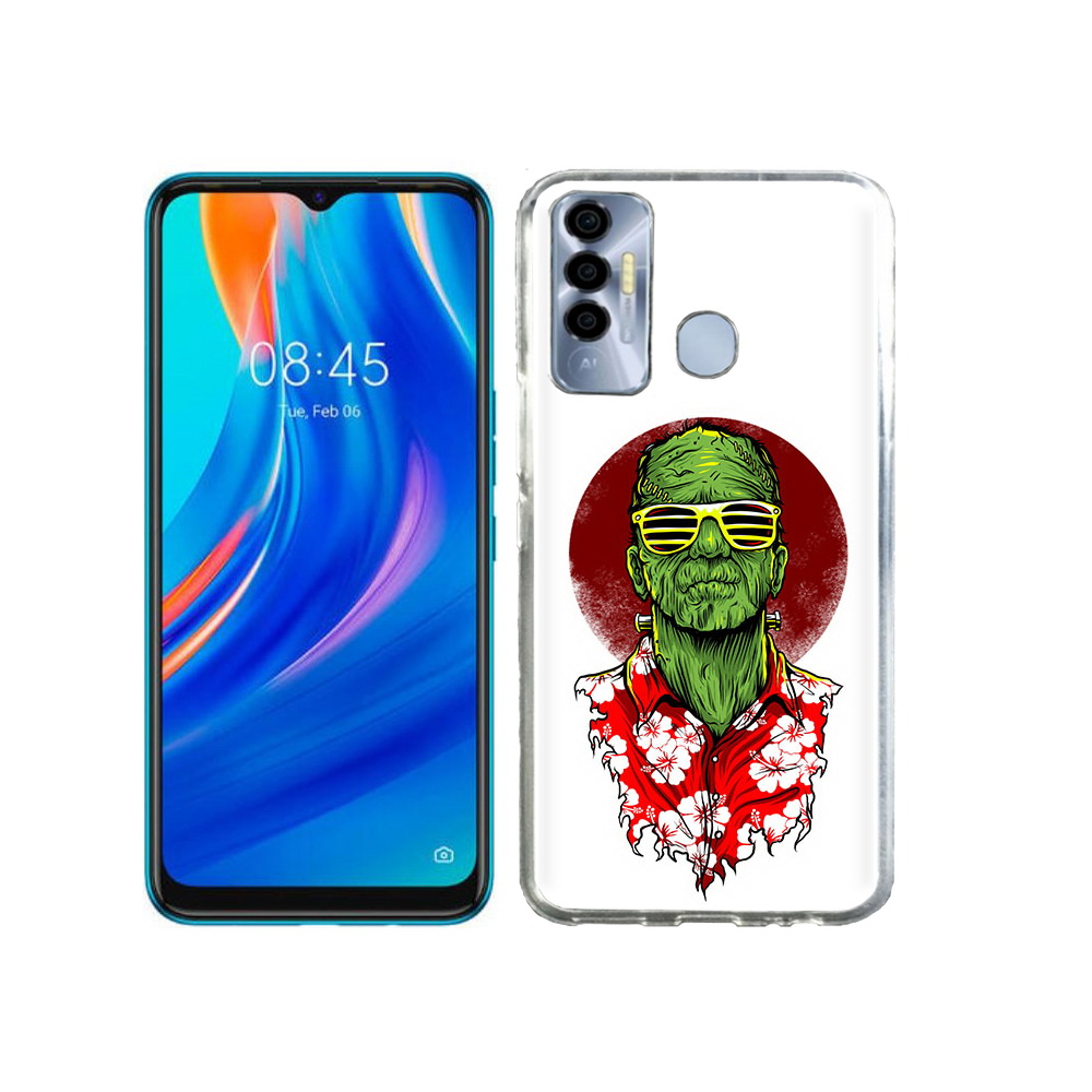 

Чехол MyPads Tocco для Tecno Spark 7P крутой зеленый мужчина в очках, Прозрачный, Tocco