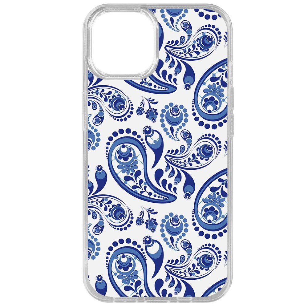 

Чехол-накладка Case Гжель для iPhone 15, Прозрачный