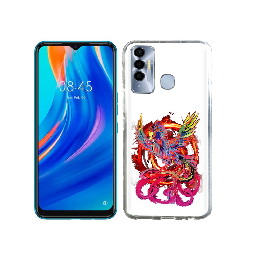 

Чехол MyPads Tocco для Tecno Spark 7P красочный феникс, Прозрачный, Tocco