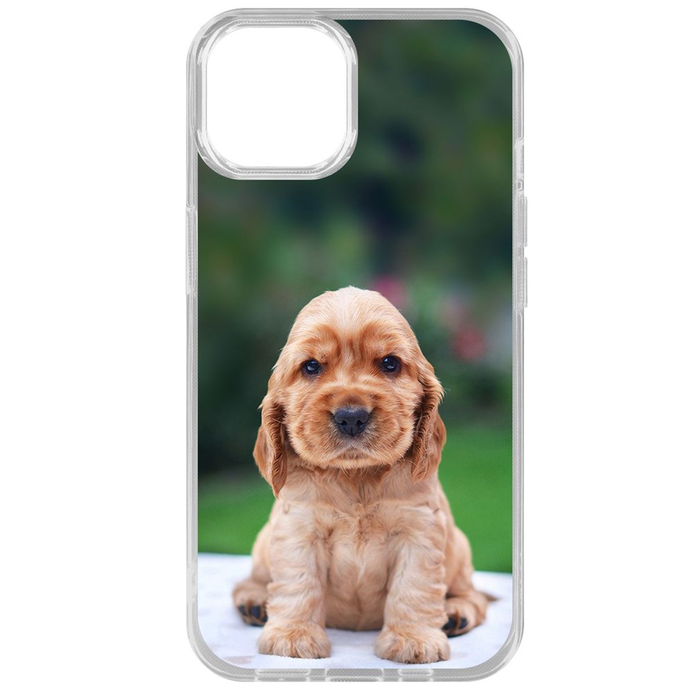 

Чехол-накладка Krutoff Clear Case Щенок кокер-спаниеля для iPhone 15, Прозрачный