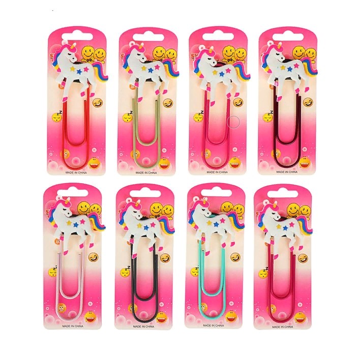 

Закладка-скрепка большая 11см Единорог МИКС, Разноцветный