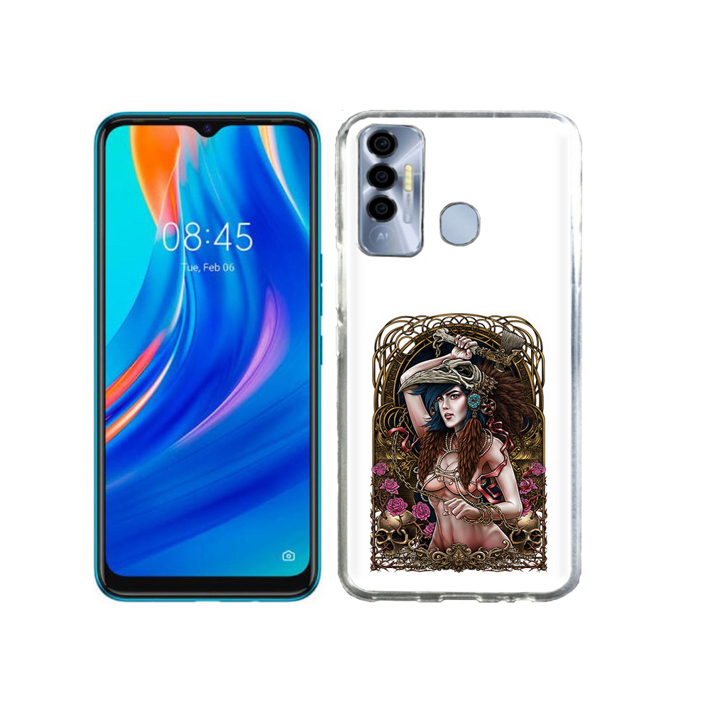 

Чехол MyPads Tocco для Tecno Spark 7P красивая девушка рисунок, Прозрачный, Tocco