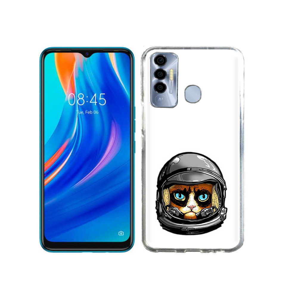 

Чехол MyPads Tocco для Tecno Spark 7P кот космонавт, Прозрачный, Tocco