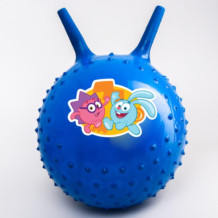 фото Мяч прыгун смешарики "друзья" массажный с рожками d=45 см, 350 гр, цвета микс