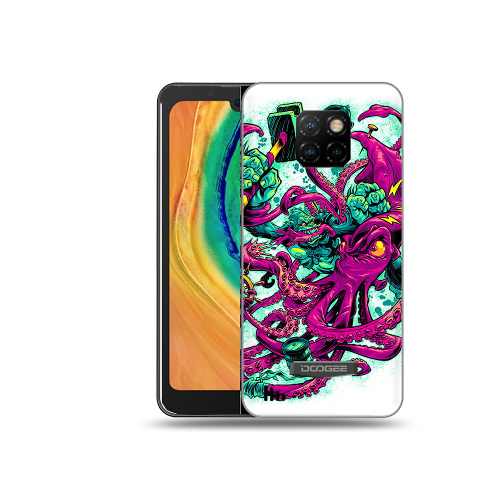 

Чехол MyPads Tocco для Doogee S88 Plus фиолетовый кракен, Прозрачный, Tocco