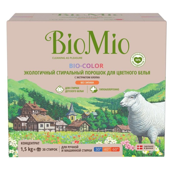 

Стиральный порошок BioMio BIO-COLOR, универсальный, 1.5 кг