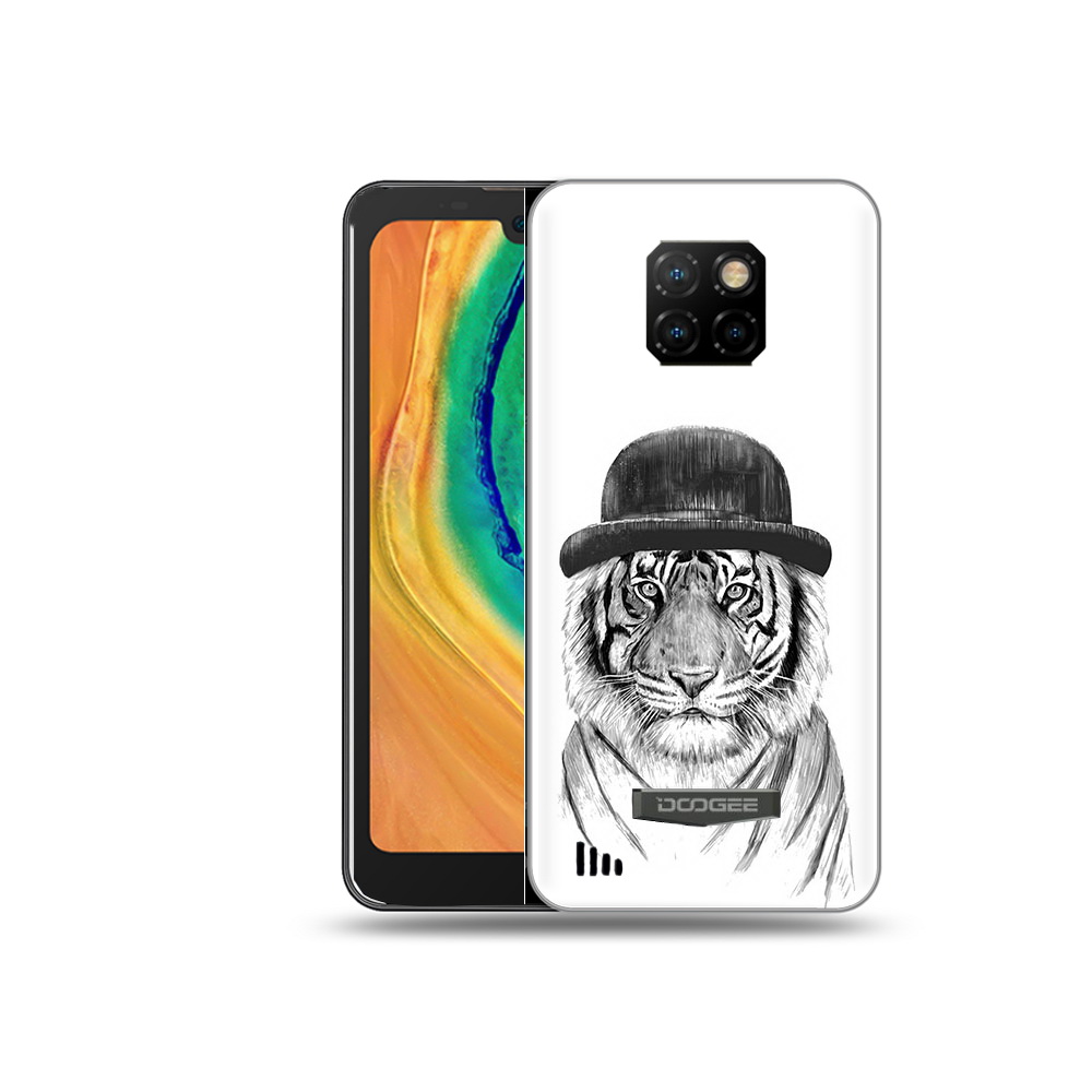 

Чехол MyPads Tocco для Doogee S88 Plus тигр британец, Прозрачный, Tocco
