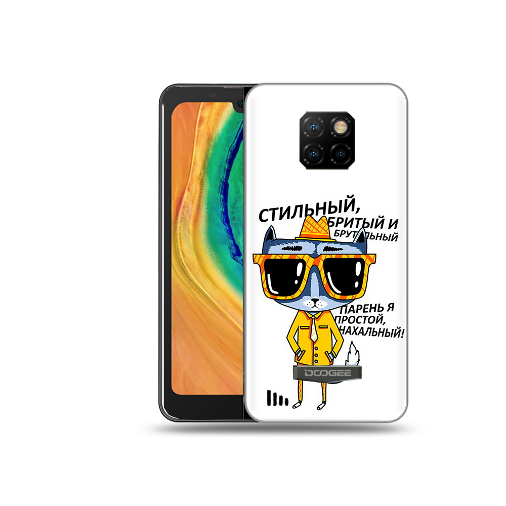 

Чехол MyPads Tocco для Doogee S88 Plus стильный кот, Прозрачный, Tocco