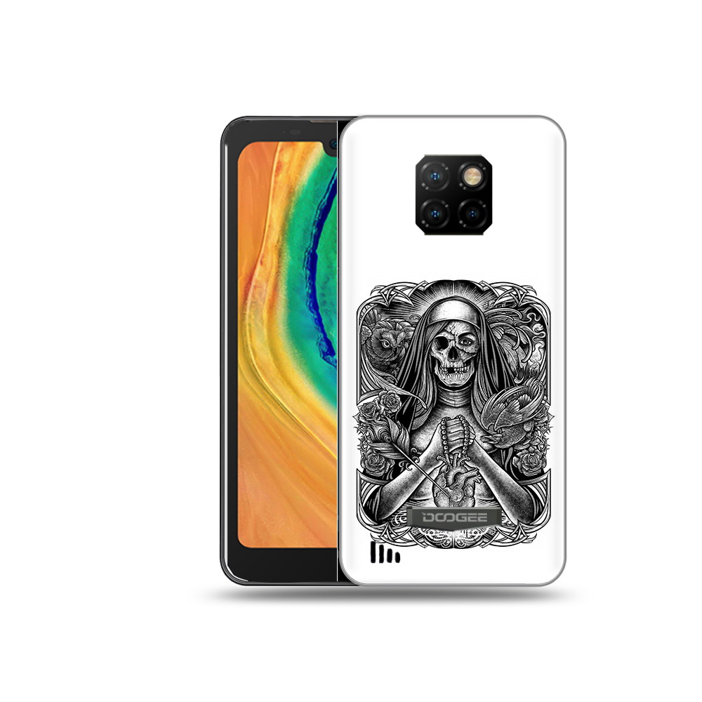 

Чехол MyPads Tocco для Doogee S88 Plus скелет с сердцем, Прозрачный, Tocco