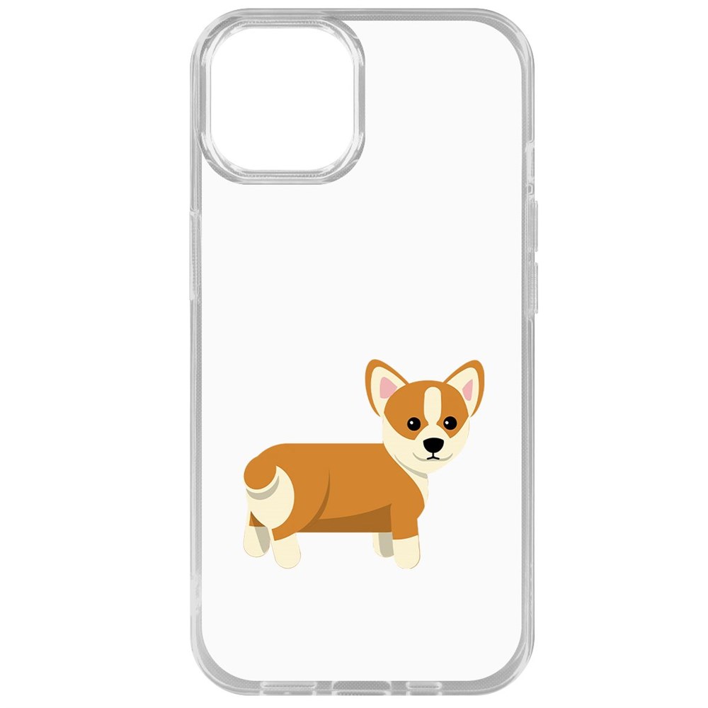 Чехол-накладка Krutoff Clear Case Рисованный корги вид 1 для iPhone 15