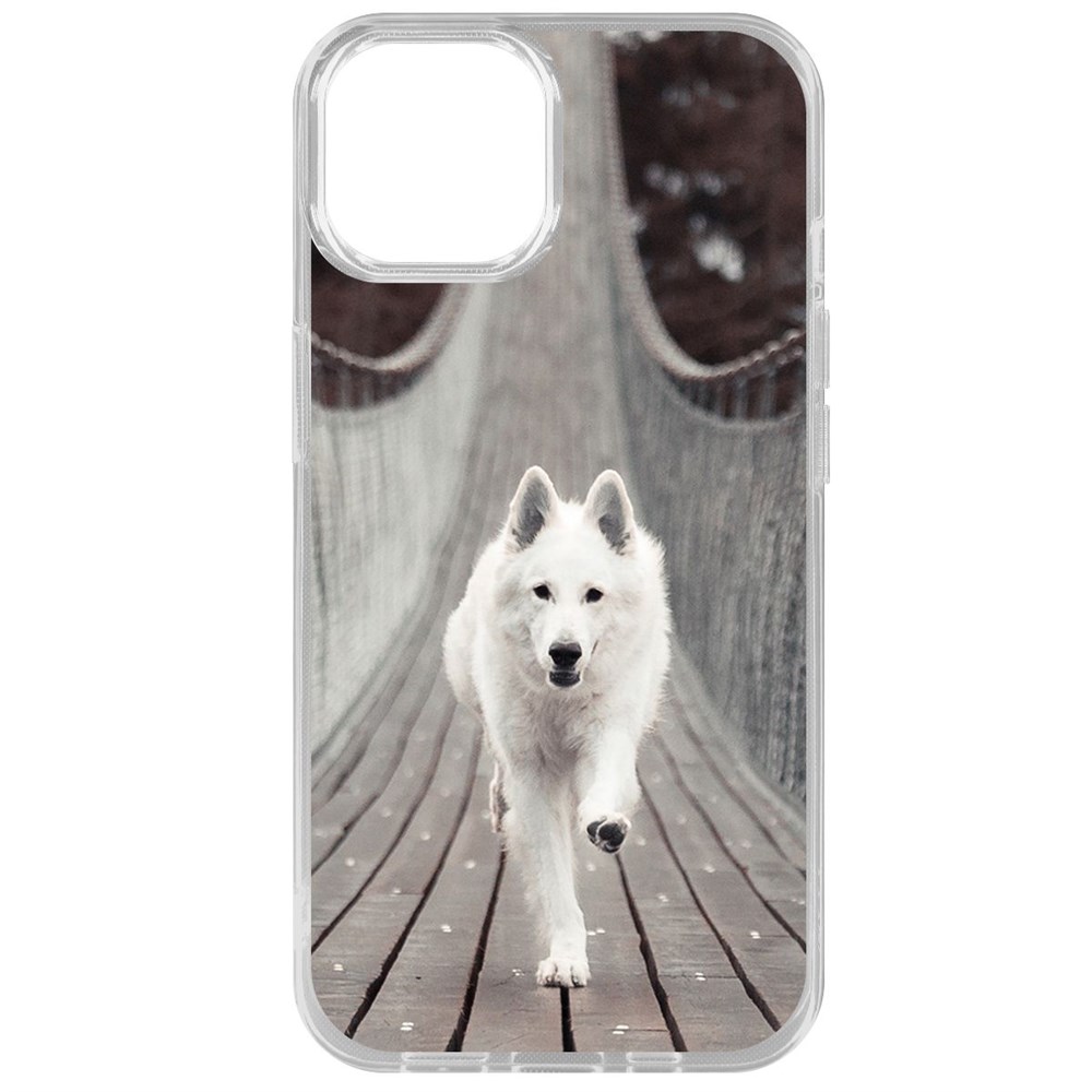 Чехол-накладка Krutoff Clear Case Пес на мосту для iPhone 15