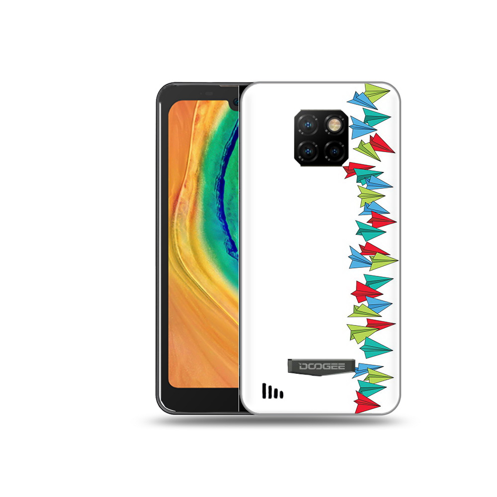 

Чехол MyPads Tocco для Doogee S88 Plus самолетики из листочков, Прозрачный, Tocco