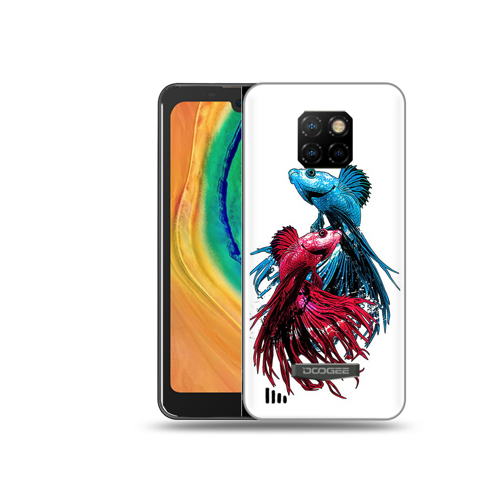 

Чехол MyPads Tocco для Doogee S88 Plus рыбы петушки, Прозрачный, Tocco
