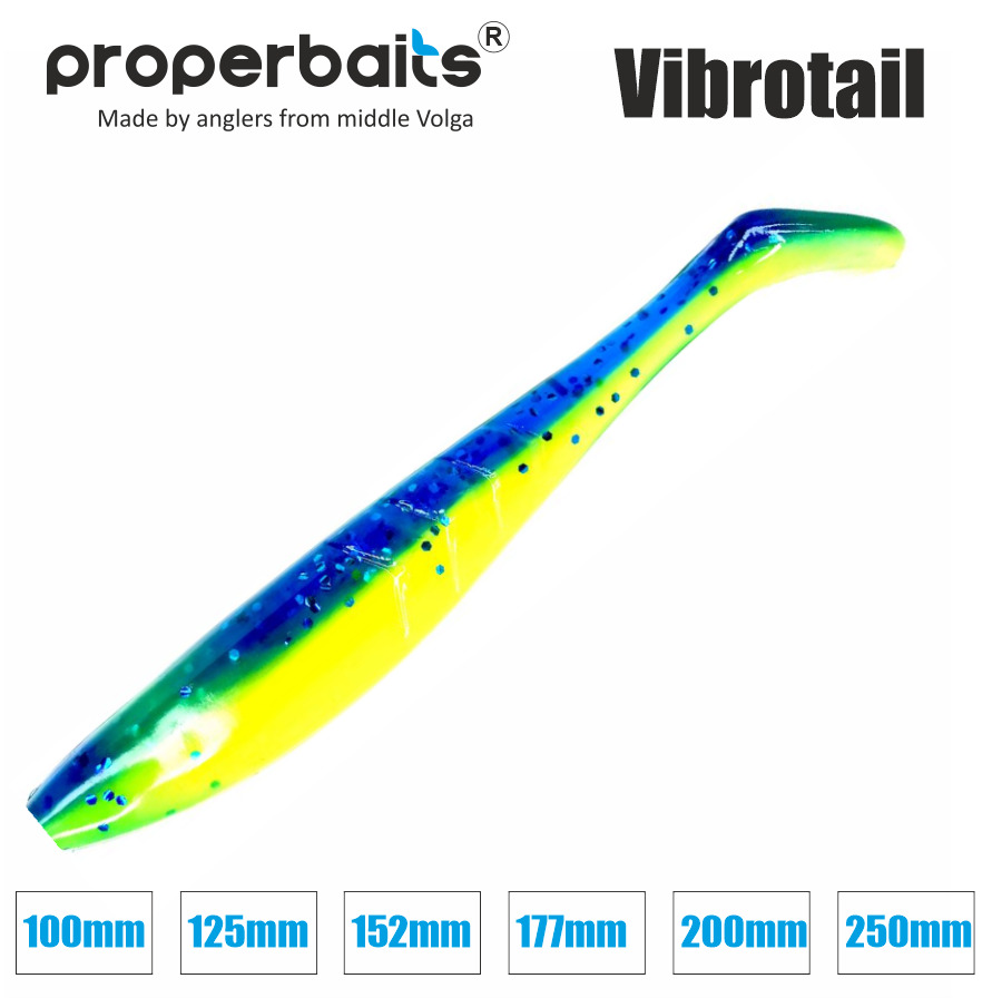 

Силиконовые приманки для рыбалки Properbaits Vibrotail 4,3" (109мм) цв: 110, уп 5шт, Vibrotail