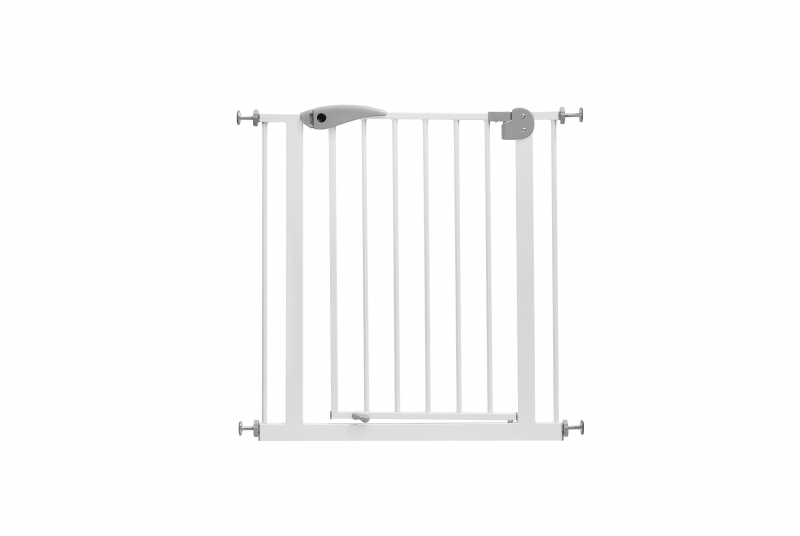 Защитный барьер-калитка для дверного проема 75-85 см, белый, серый
