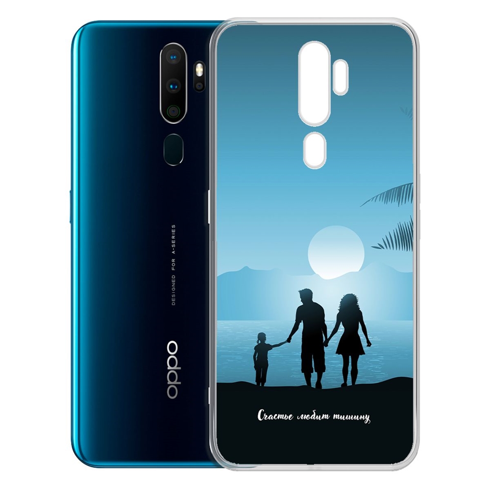 

Чехол-накладка Krutoff Clear Case Счастье любит тишину для OPPO A5 (2020)/A9 (2020), Прозрачный