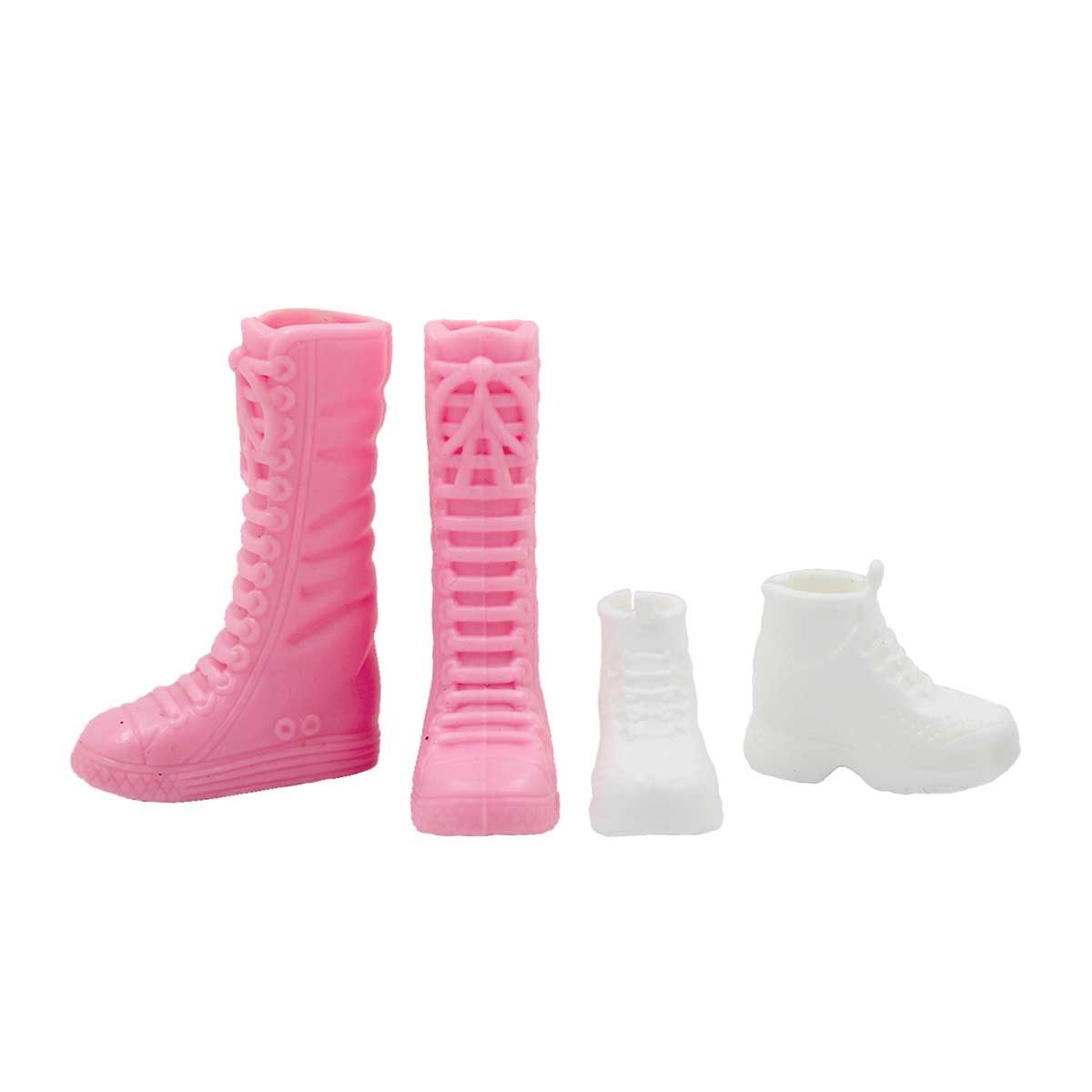 

Обувь Dolls Accessories для Барби на высокий подъем ноги 2 пары, Белый;розовый