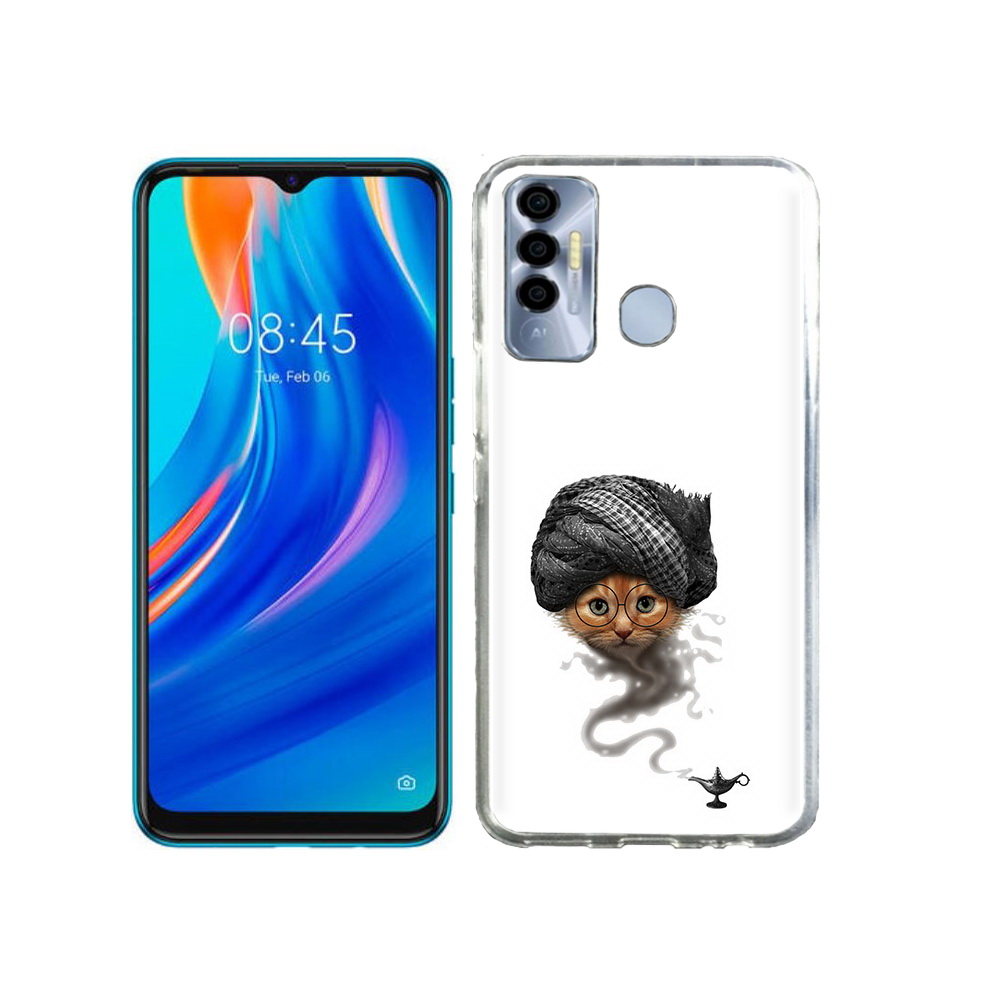 

Чехол MyPads Tocco для Tecno Spark 7P кот джин, Прозрачный, Tocco