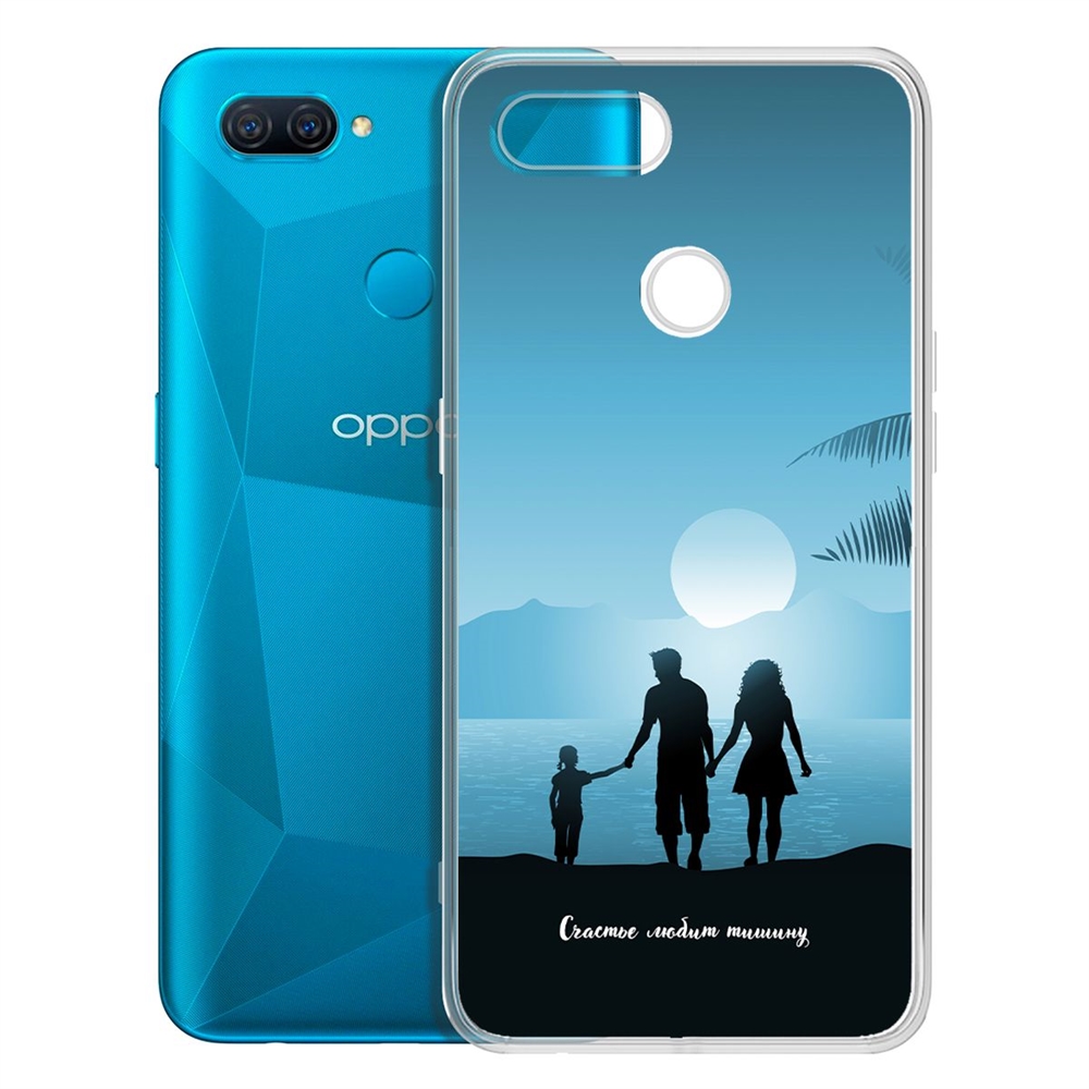 фото Чехол-накладка krutoff clear case счастье любит тишину для oppo a12/a11k/a7/a5s