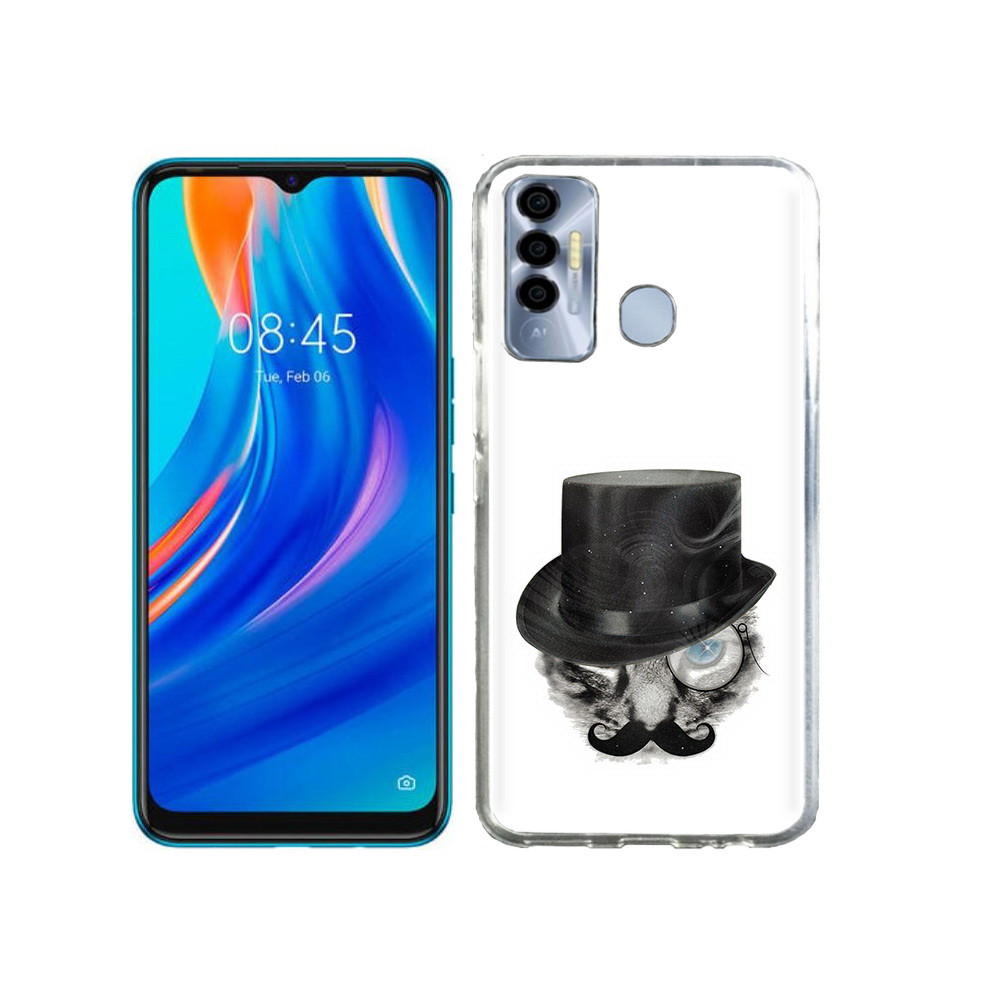 

Чехол MyPads Tocco для Tecno Spark 7P интелегентный кот, Прозрачный, Tocco