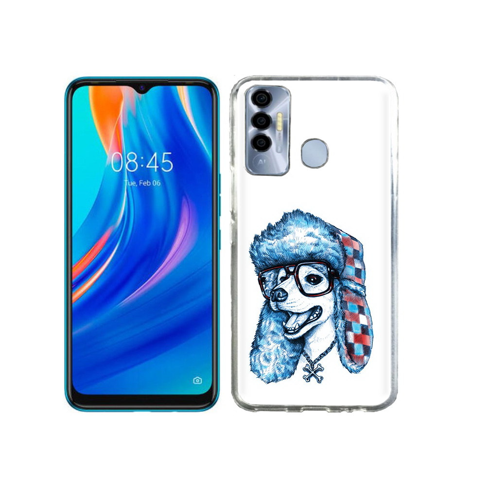 

Чехол MyPads Tocco для Tecno Spark 7P зимний пес, Прозрачный, Tocco