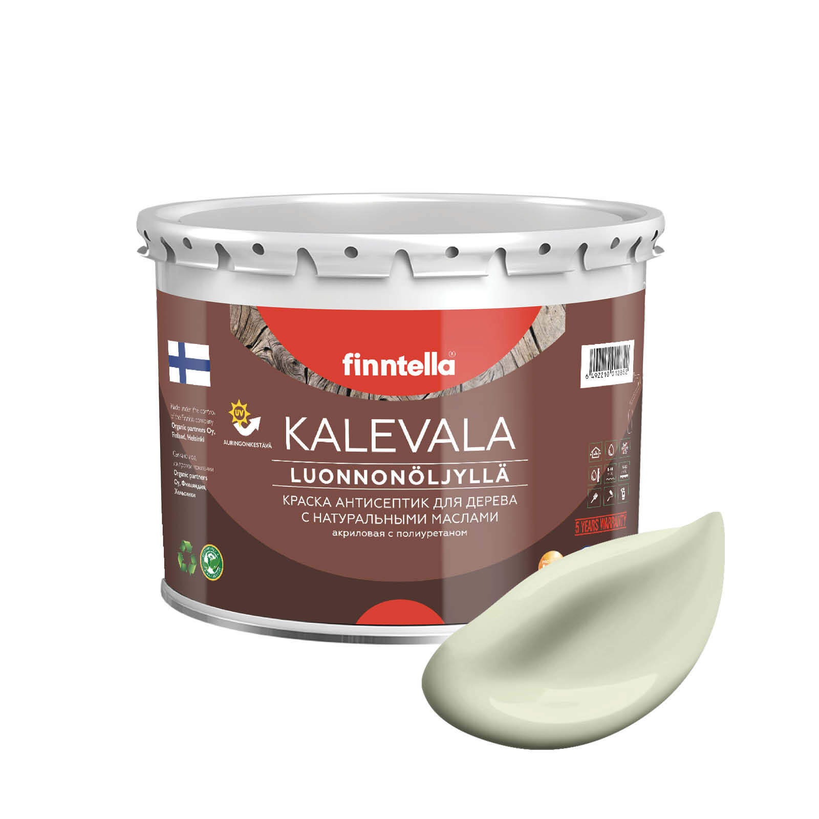

Краска для дерева и деревянных фасадов FINNTELLA KALEVALA, с натуральным маслом и полиурет, Желтый, KALEVALA NLC