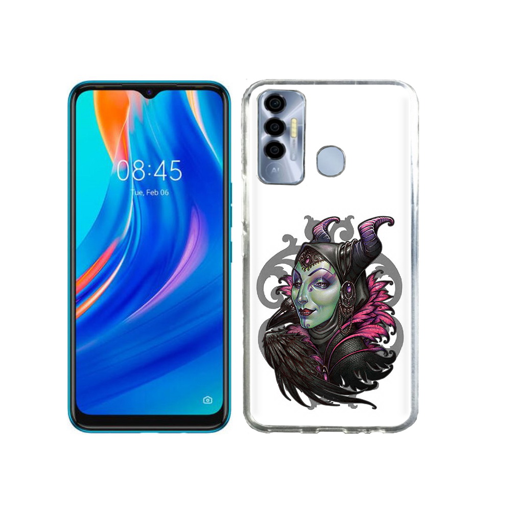 

Чехол MyPads Tocco для Tecno Spark 7P зеленая девушка с вороном, Прозрачный, Tocco