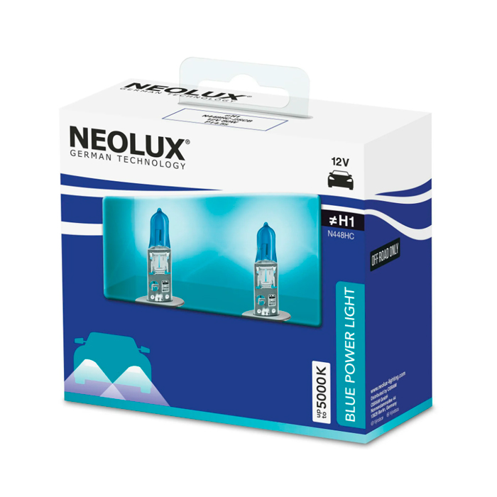 фото Лампа h1 12v 80w blue power light 5000k, двойная коробка neolux