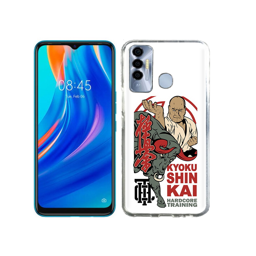 

Чехол MyPads Tocco для Tecno Spark 7P единоборства рисунок, Прозрачный, Tocco