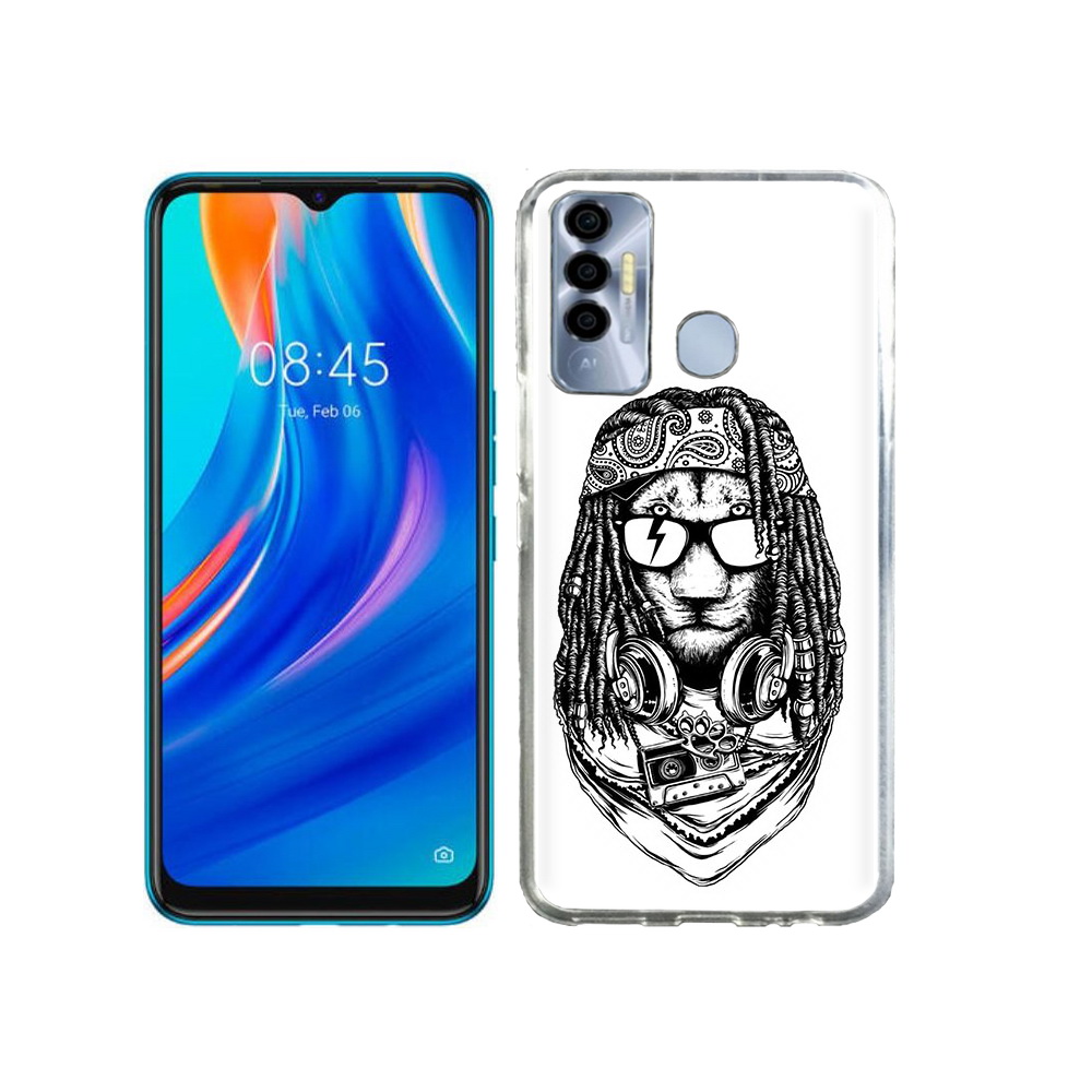 

Чехол MyPads Tocco для Tecno Spark 7P дреды льва, Прозрачный, Tocco