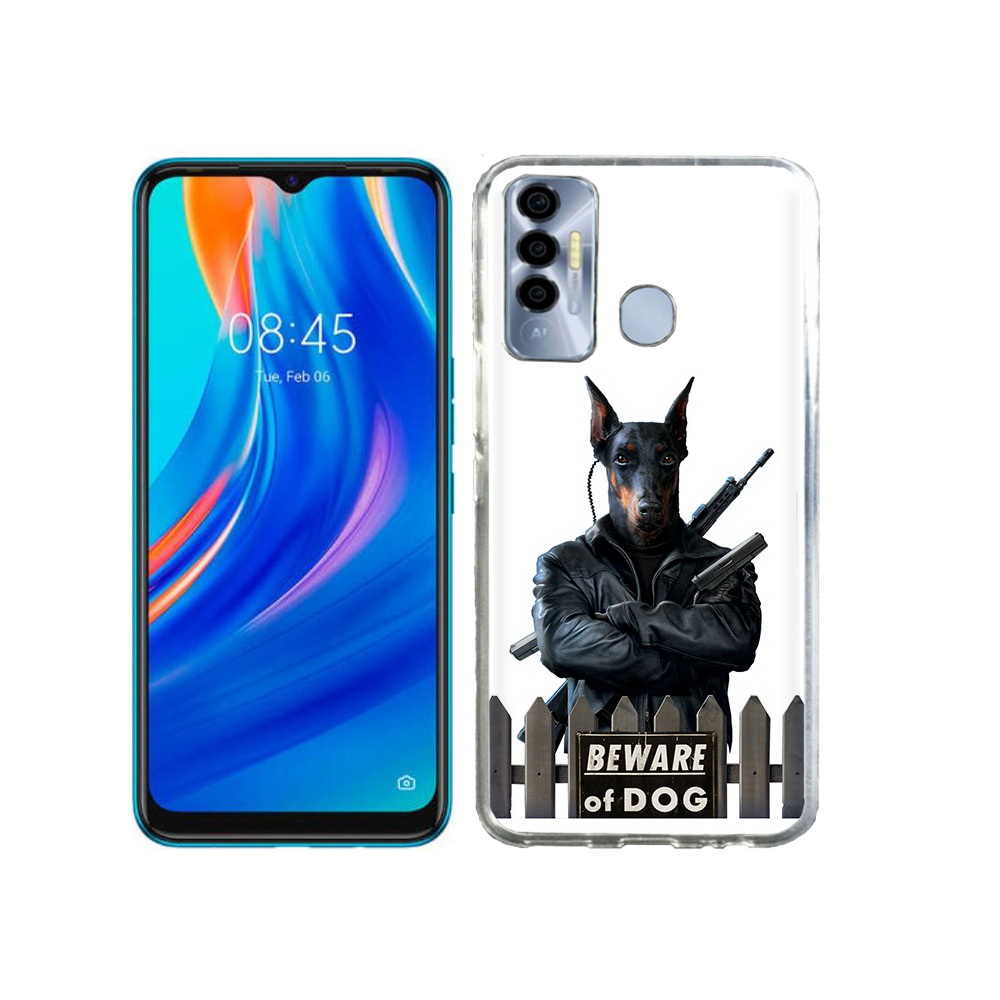 

Чехол MyPads Tocco для Tecno Spark 7P доберман, Прозрачный, Tocco