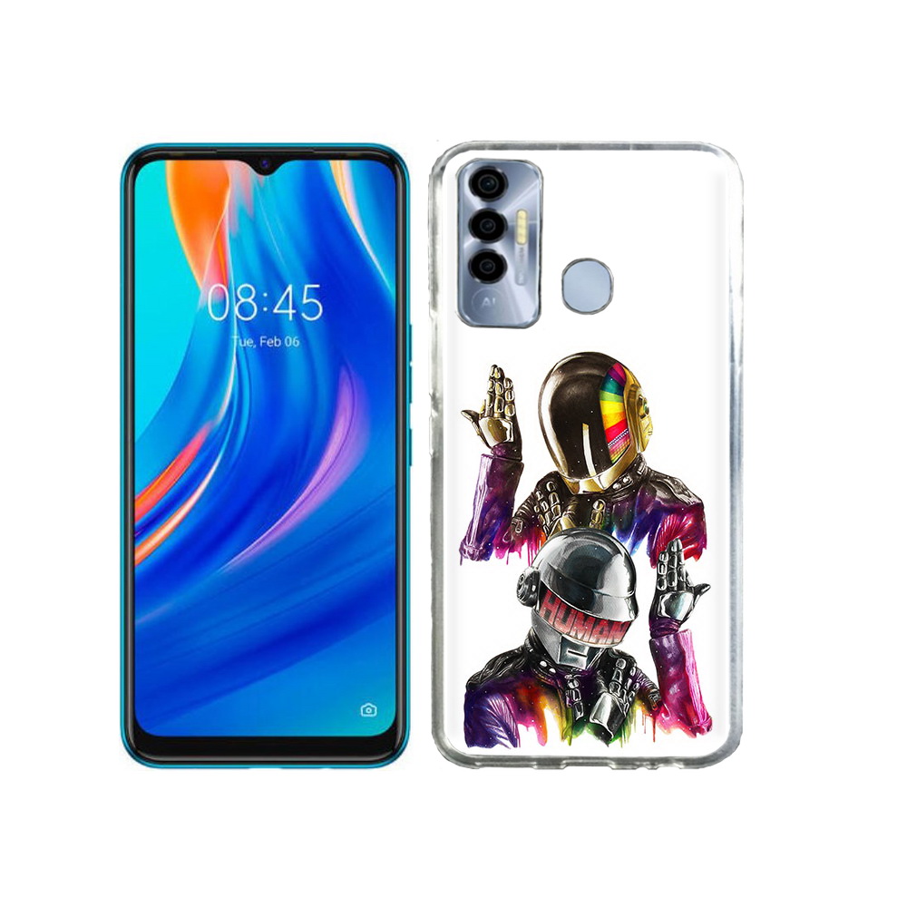 

Чехол MyPads Tocco для Tecno Spark 7P диско космонавты, Прозрачный, Tocco