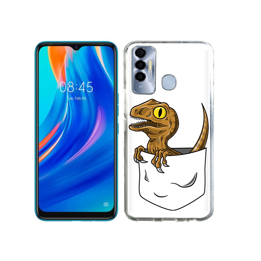 

Чехол MyPads Tocco для Tecno Spark 7P динозавр в кармане, Прозрачный, Tocco