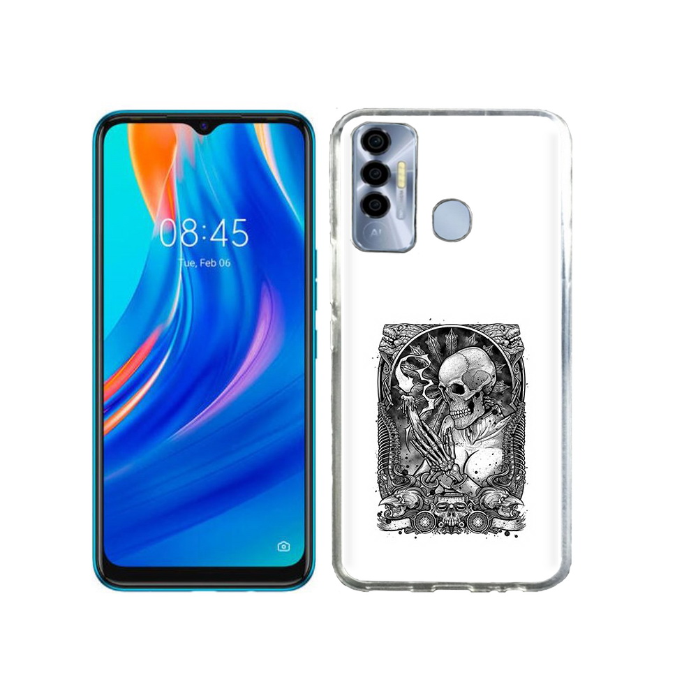 

Чехол MyPads Tocco для Tecno Spark 7P девушка скелет, Прозрачный, Tocco