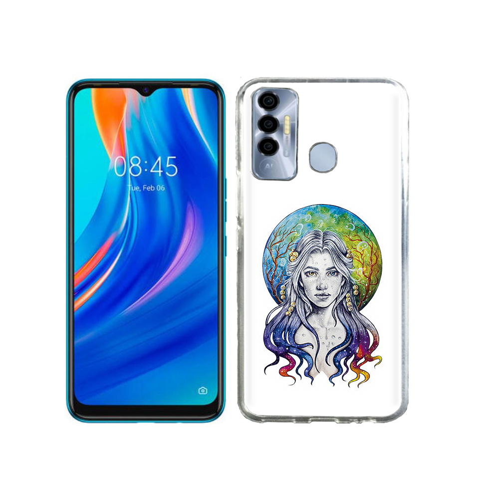 

Чехол MyPads Tocco для Tecno Spark 7P девушка с красивыми волосами, Прозрачный, Tocco