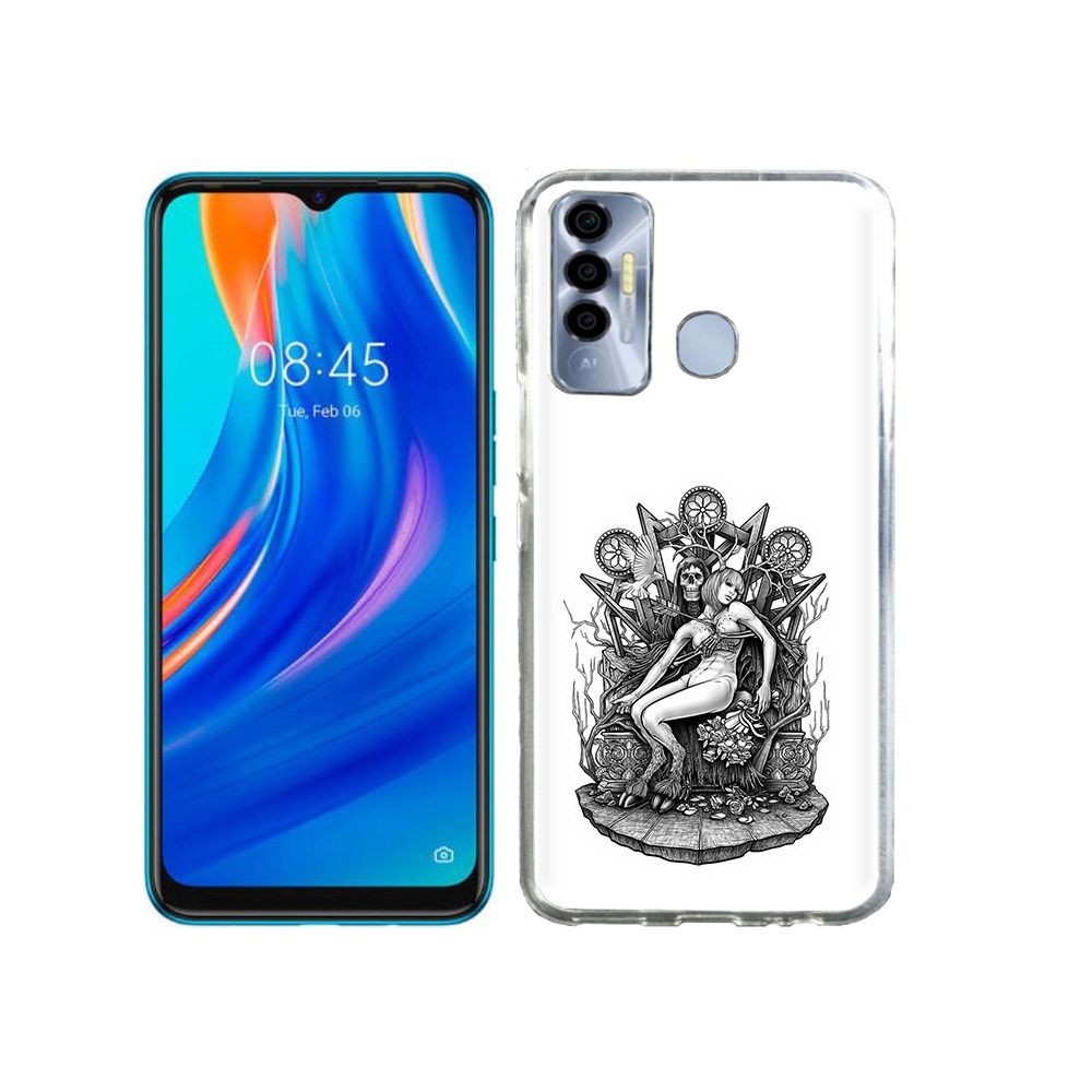 

Чехол MyPads Tocco для Tecno Spark 7P девушка на троне, Прозрачный, Tocco