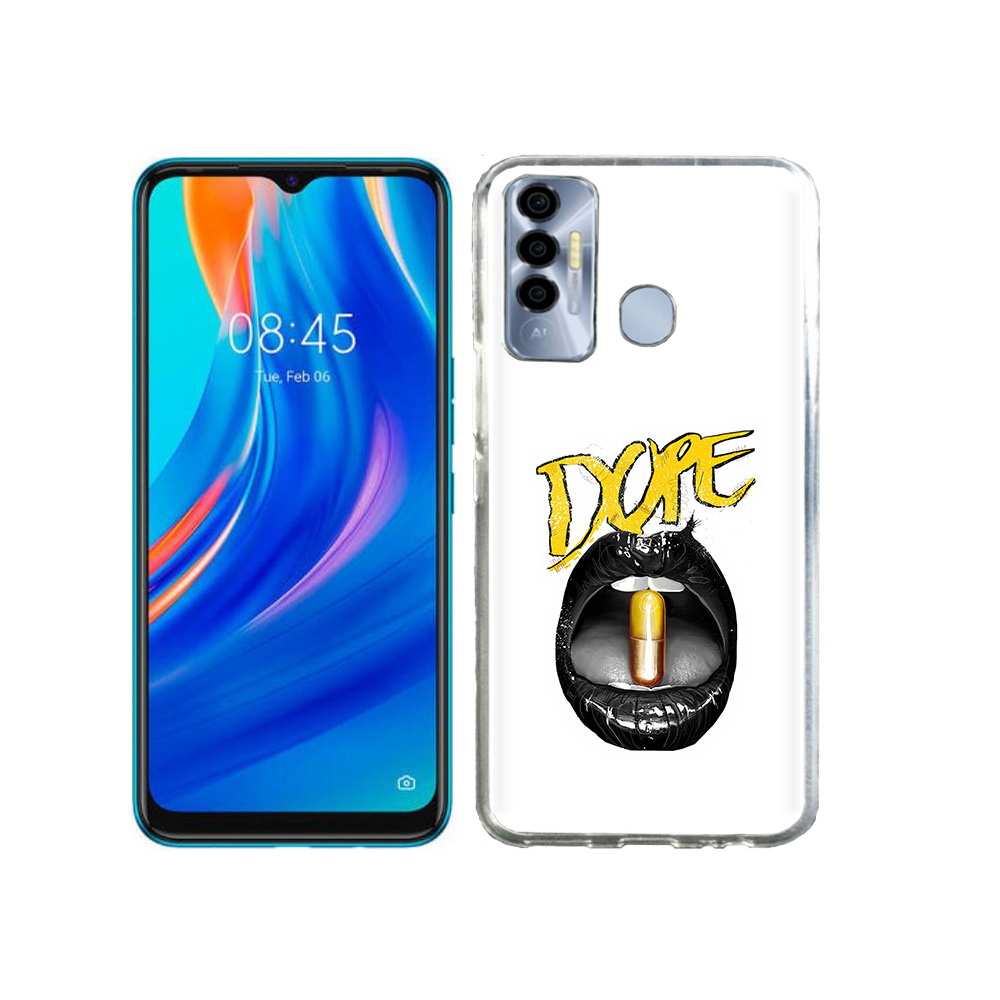 

Чехол MyPads Tocco для Tecno Spark 7P губы, Прозрачный, Tocco