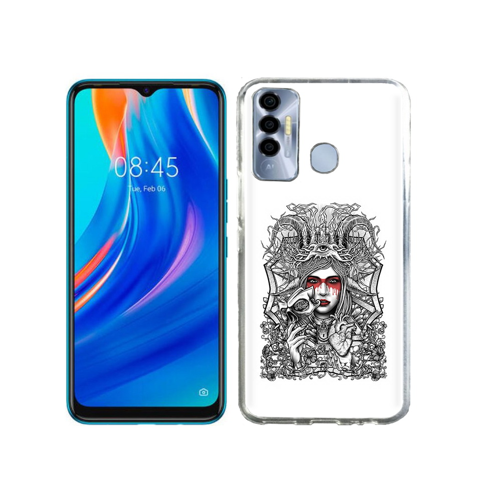 

Чехол MyPads Tocco для Tecno Spark 7P грусная девушка, Прозрачный, Tocco