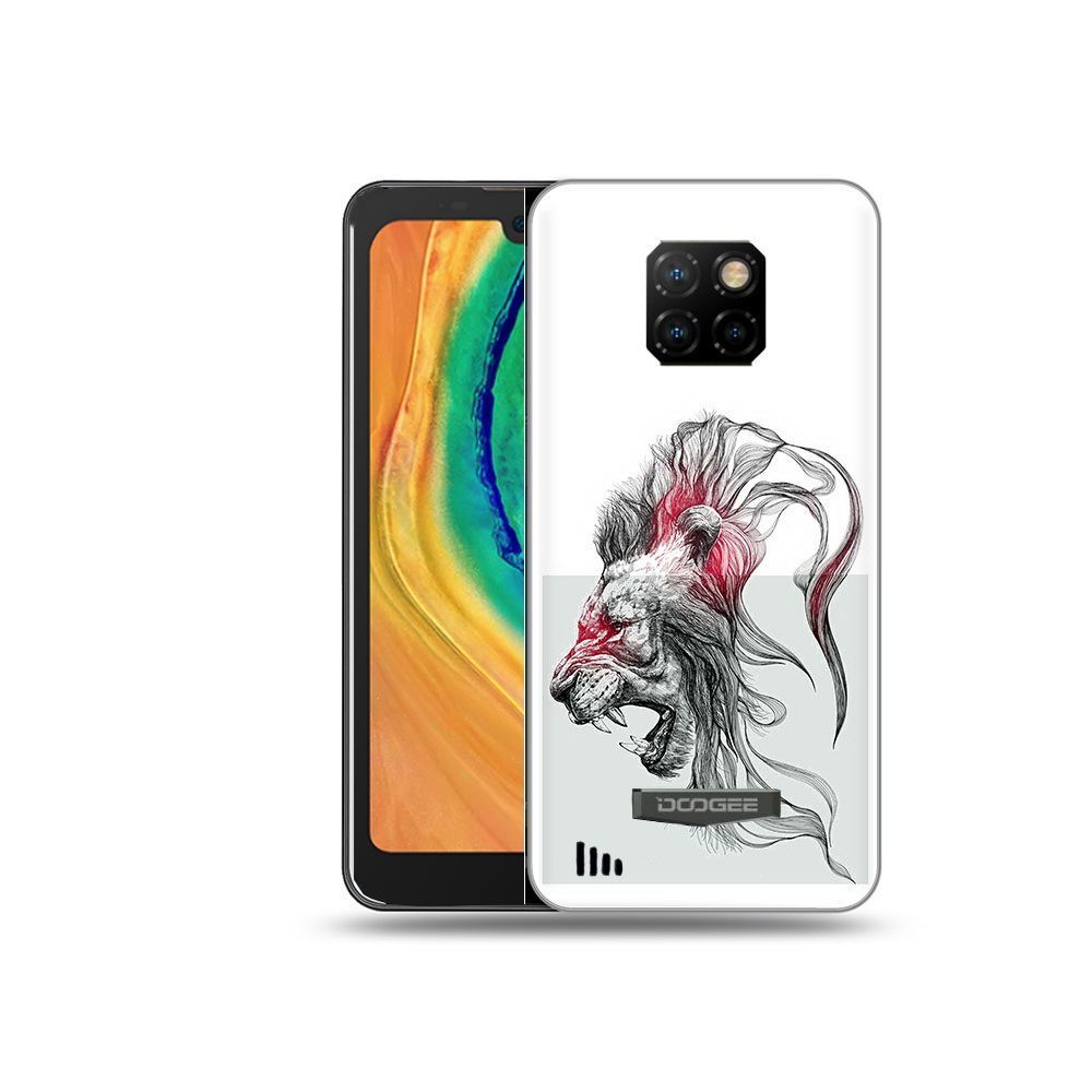 

Чехол MyPads Tocco для Doogee S88 Plus разъяренный лев, Прозрачный, Tocco