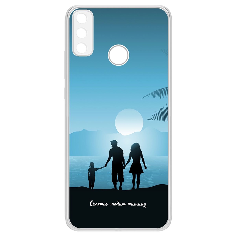 

Чехол-накладка Krutoff Clear Case Счастье любит тишину для Huawei Y8s, Прозрачный