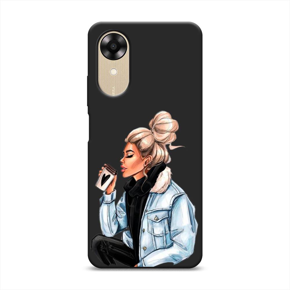 

Чехол Awog на Oppo A17K "Cute girl", Бежевый;черный;голубой, 2512852-1